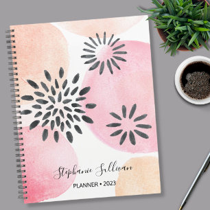 Personalised Pretty Abstract Floral Pink 2022 Planner