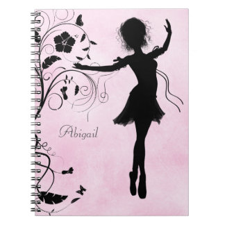 Personalised Pretty Ballerina and Flowers Notebook