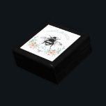 Personalised Pretty Bee Floral Keepsake Gift Box<br><div class="desc">An artistic whimsical lovely honey bee and watercolor floral keepsake box personalised with your name. Artistic and earthy style.</div>