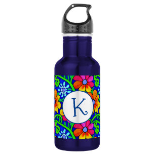 Personalised Pretty Colourful Floral 532 Ml Water Bottle