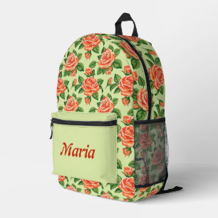 Personalised Pretty Colourful Modern Girly Floral Printed Backpack
