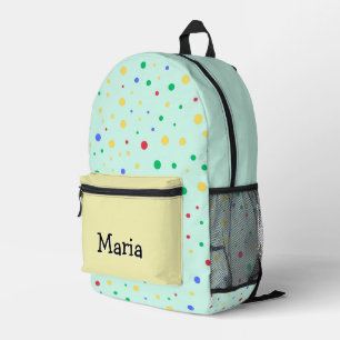Personalised Pretty Colourful Modern Girly Rainbow Printed Backpack