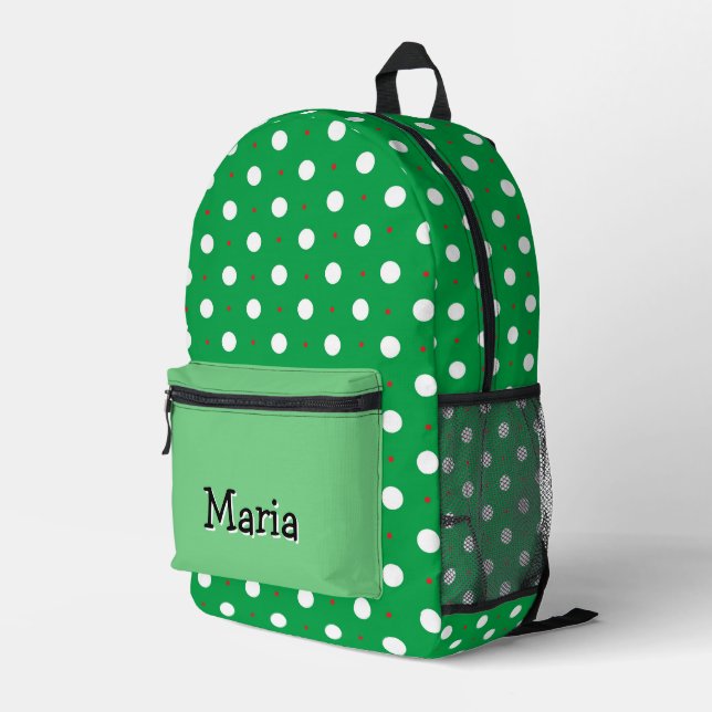 Personalised Pretty Colourful Modern Girly Rainbow Printed Backpack (Back Corner Right)
