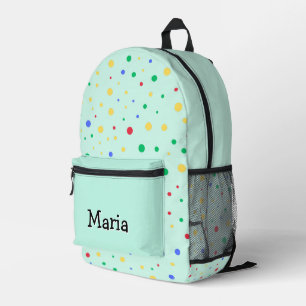 Personalised Pretty Colourful Modern Girly Rainbow Printed Backpack