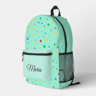 Personalised Pretty Colourful Modern Girly Rainbow Printed Backpack