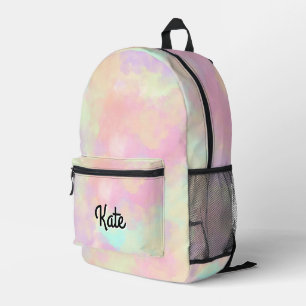 Personalised Pretty Colourful Modern Girly Rainbow Printed Backpack