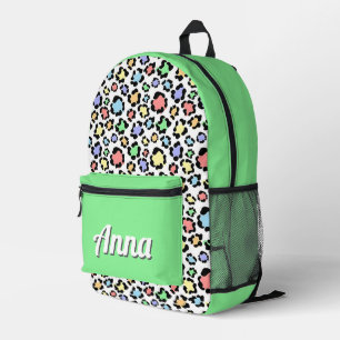 Personalised Pretty Colourful Modern Girly Rainbow Printed Backpack