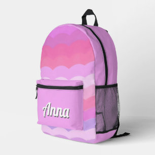 Personalised Pretty Colourful Modern Girly Rainbow Printed Backpack