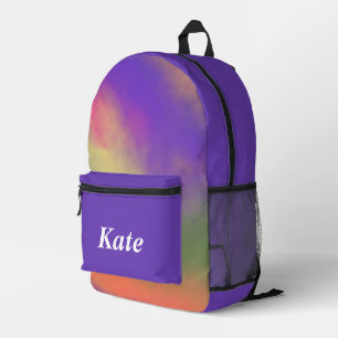 Personalised Pretty Colourful Modern Girly Rainbow Printed Backpack