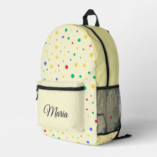 Personalised Pretty Colourful Modern Girly Rainbow Printed Backpack
