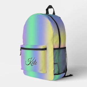Personalised Pretty Colourful Modern Girly Rainbow Printed Backpack