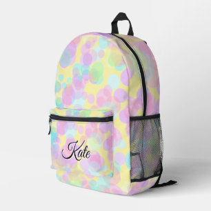 Personalised Pretty Colourful Modern Girly Rainbow Printed Backpack