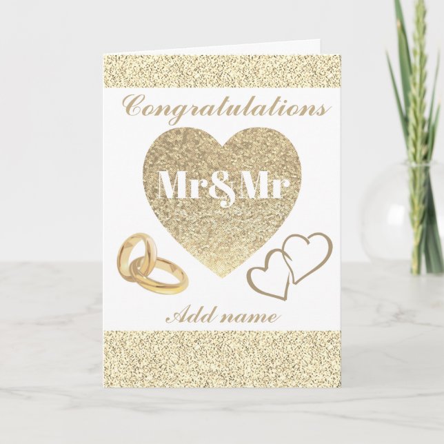 Personalised pretty congratulations mr&mr card (Front)