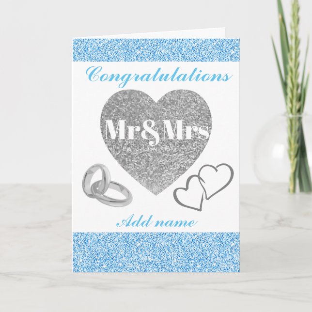 Personalised pretty congratulations mr&mrs card (Front)