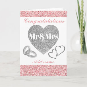 Personalised pretty congratulations mr&mrs card