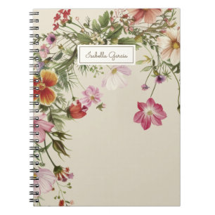 Personalised Pretty Floral Name Notebook