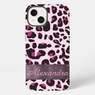 Personalised pretty leopard animal print iPhone 13 case