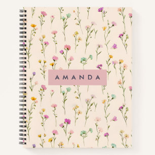 Personalised Pretty Pastel Blossoms Notebook
