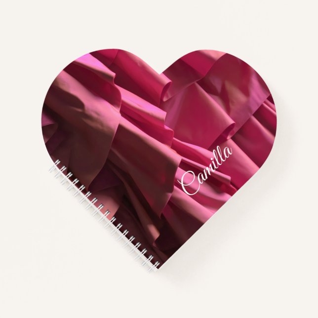 Personalised Pretty Pink Ruffles Pattern Modern Notebook (Front)