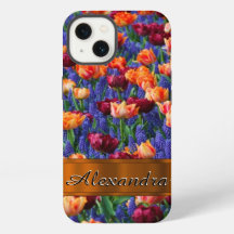 Personalised pretty tulip flower field