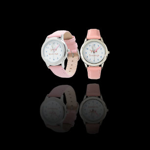 Personalised Pretty White Cat Sitting on Pillow Watch