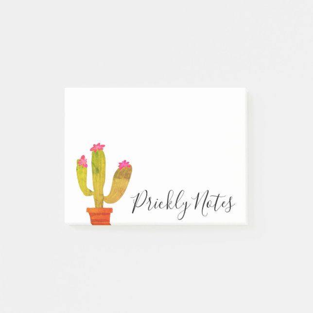 Personalised prickly cactus plant Post-it® notes (Front)