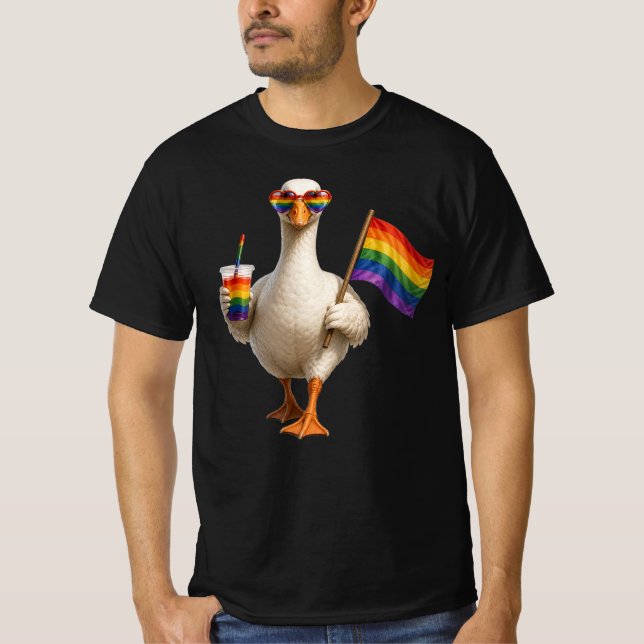 Personalised Pride Goose | Custom Text | LGBT  T-Shirt (Front)