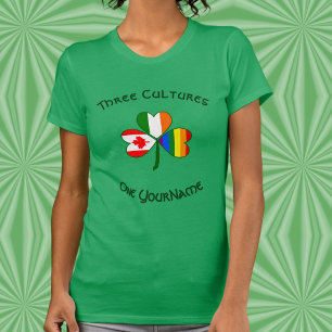 Personalised Pride Ireland Canada Shamrock Women’s T-Shirt