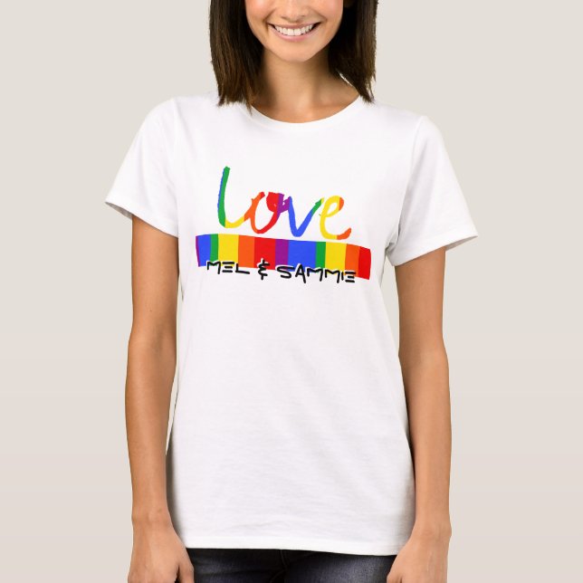 Personalised Pride Rainbow Love T-Shirt (Front)