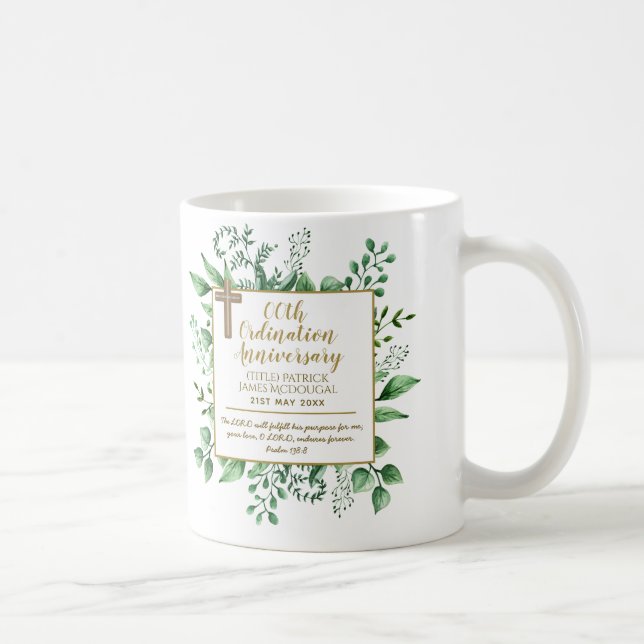 Personalised Priest Ordination Anniversary Gift Coffee Mug (Right)