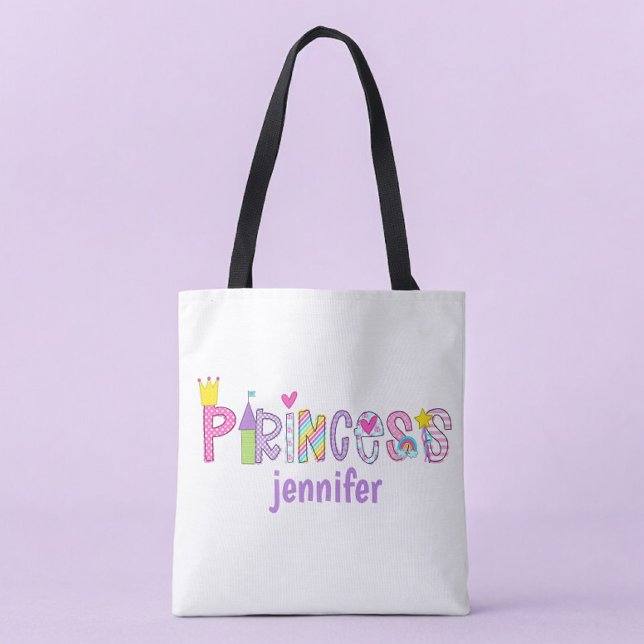 Personalised Princess Alphabet Bright Colourful  Tote Bag (Creator Uploaded)