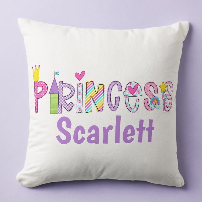 Personalised Princess Alphabet Crown Castle Wand  Cushion (Creator Uploaded)