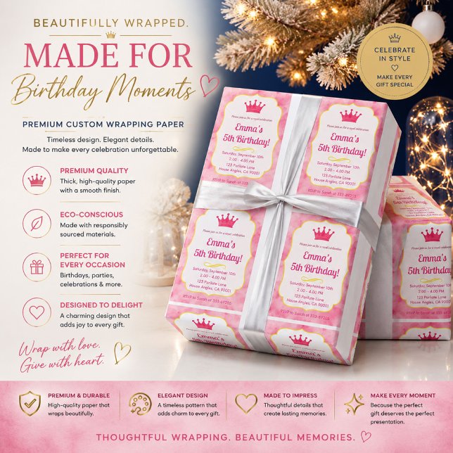 Personalised Princess Birthday Wrapping Paper (Creator Uploaded)