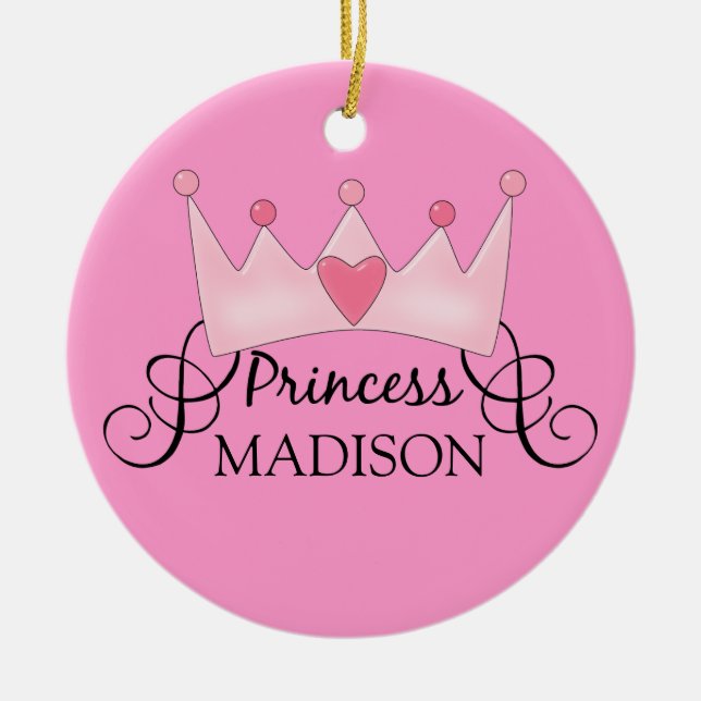 Personalised Princess Christmas Ornament (Front)