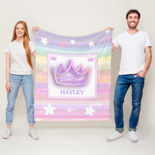Personalised Princess Colourful  Fleece Blanket