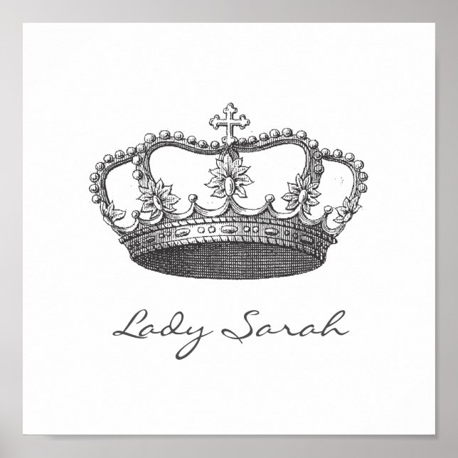 Personalised Princess Crown Poster (Front)