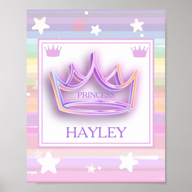 Personalised Princess Crown Wall Poster (Front)