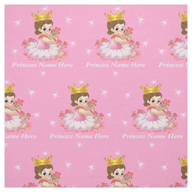 Personalised Princess Fabric by the Yard Your Text (Swatch)
