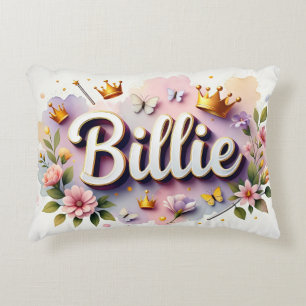 Personalised  Princess Floral Name  Decorative Cushion