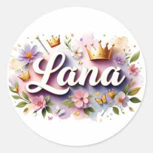Personalised  Princess Floral Name Stickers
