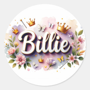 Personalised  Princess Floral Name Stickers 