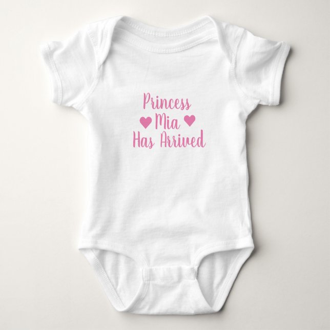 Personalised Princess Has Arrived Bodysuit (Front)