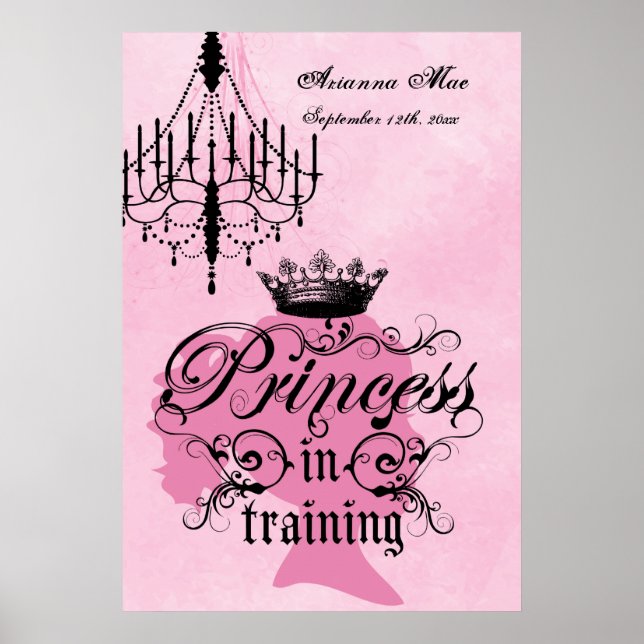 Personalised Princess in Training Nursery Poster (Front)