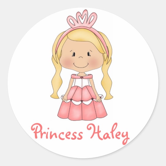 Personalised Princess lollipop labels stickers (Front)