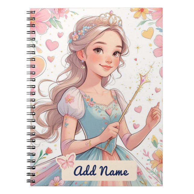 Personalised Princess Notebook – Add Name (Front)