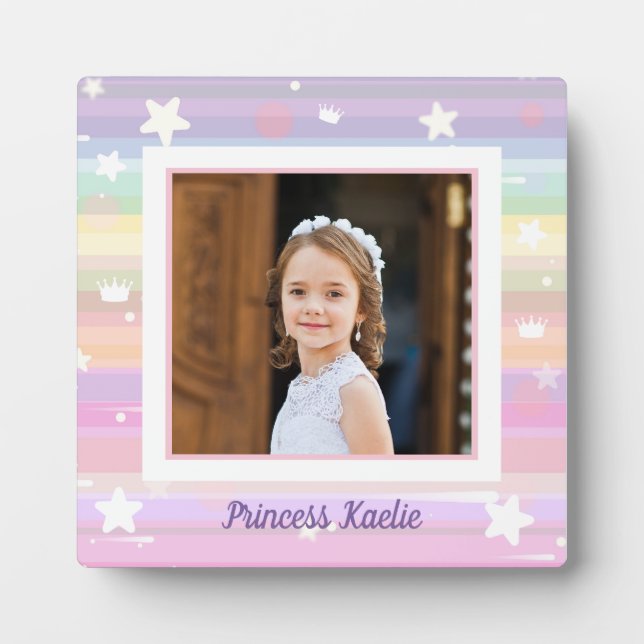 Personalised Princess Photo tabletop Plaque (Front)