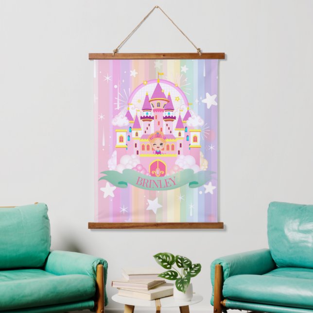 Personalised Princess Tapestry Bedroom Wall Art (Living Room)