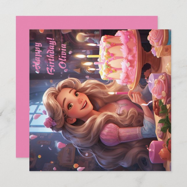 Personalised Princesses Birthday  (Front/Back)
