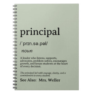 Personalised Principal Definition Leadership Notebook