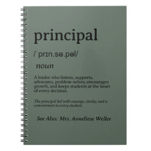 Personalised Principal Definition Notebook